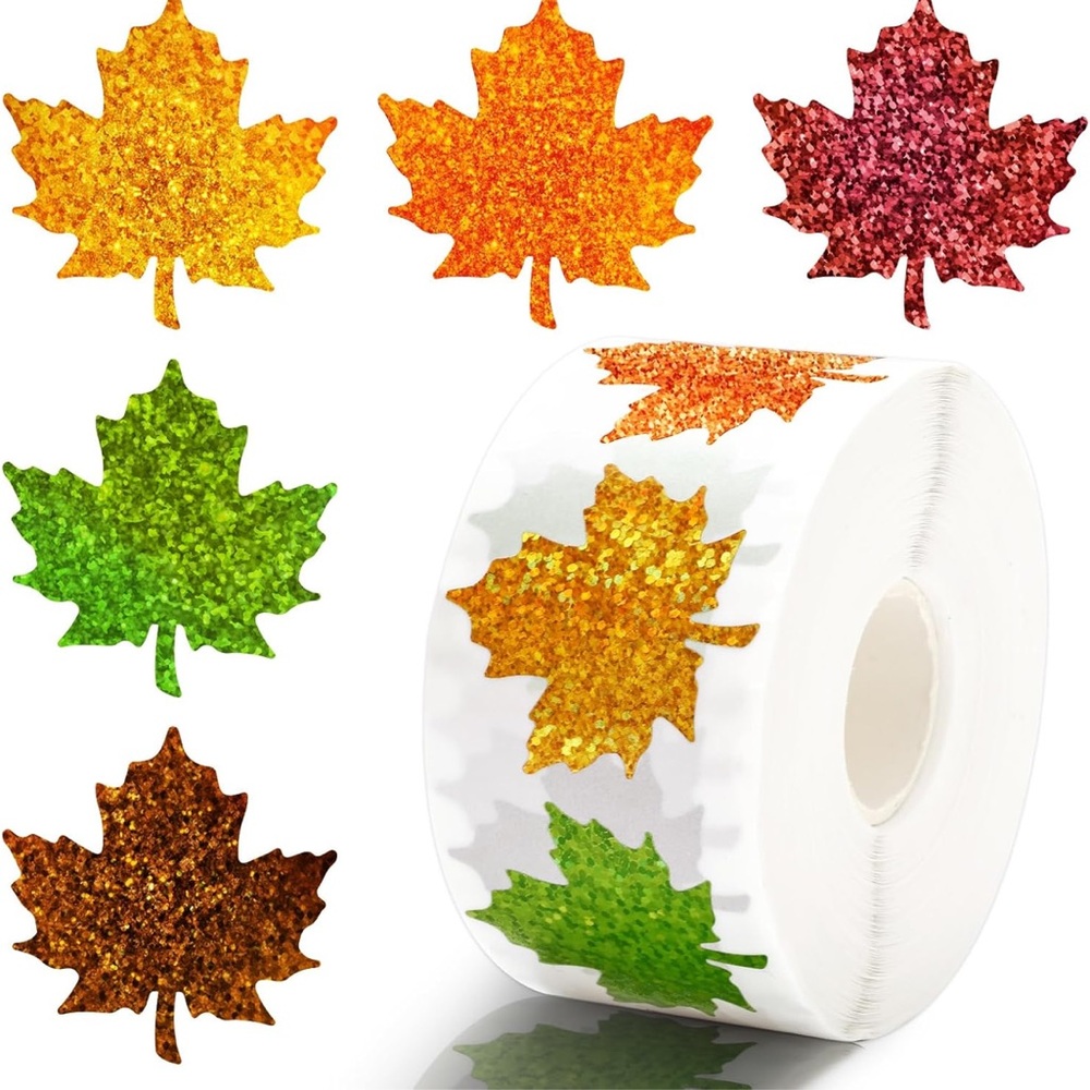 NEW! 🍁50 Maple Leaf Holographic 1.5 inch Stickers